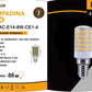 Lampadine LED E14 8W 880LM 4000K, 10 Pezzi, Luce Naturale, Formato Compatto 22.5x65mm, 220-240V, SPARAC-E14-8W-CE1-4