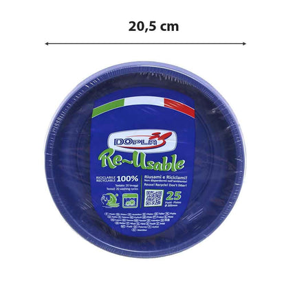 Dopla piatti fondi colorati 20,5cm confezione 25pz riutilizzabili