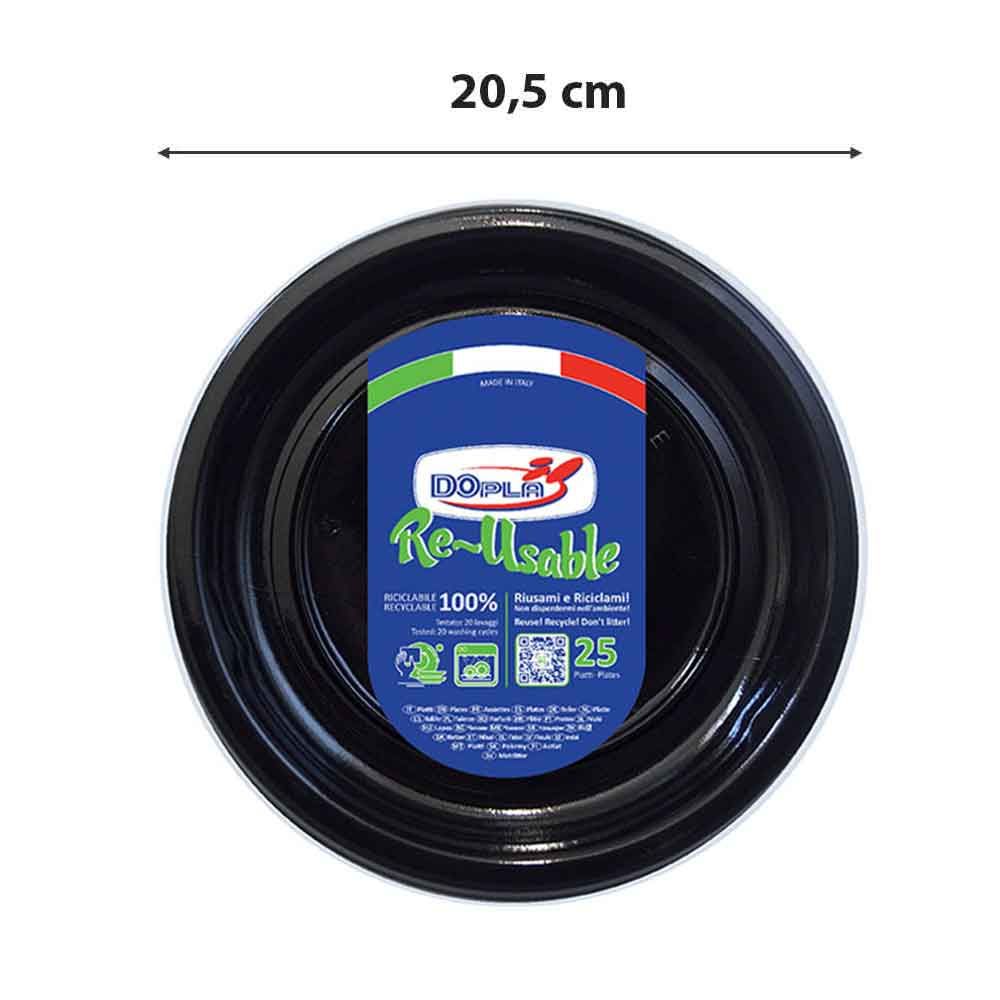 Dopla piatti fondi colorati 20,5cm confezione 25pz riutilizzabili