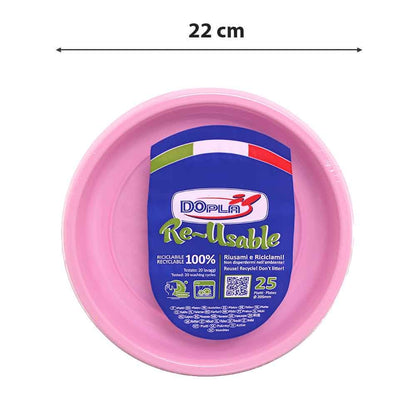 Dopla piatti fondi colorati 20,5cm confezione 25pz riutilizzabili