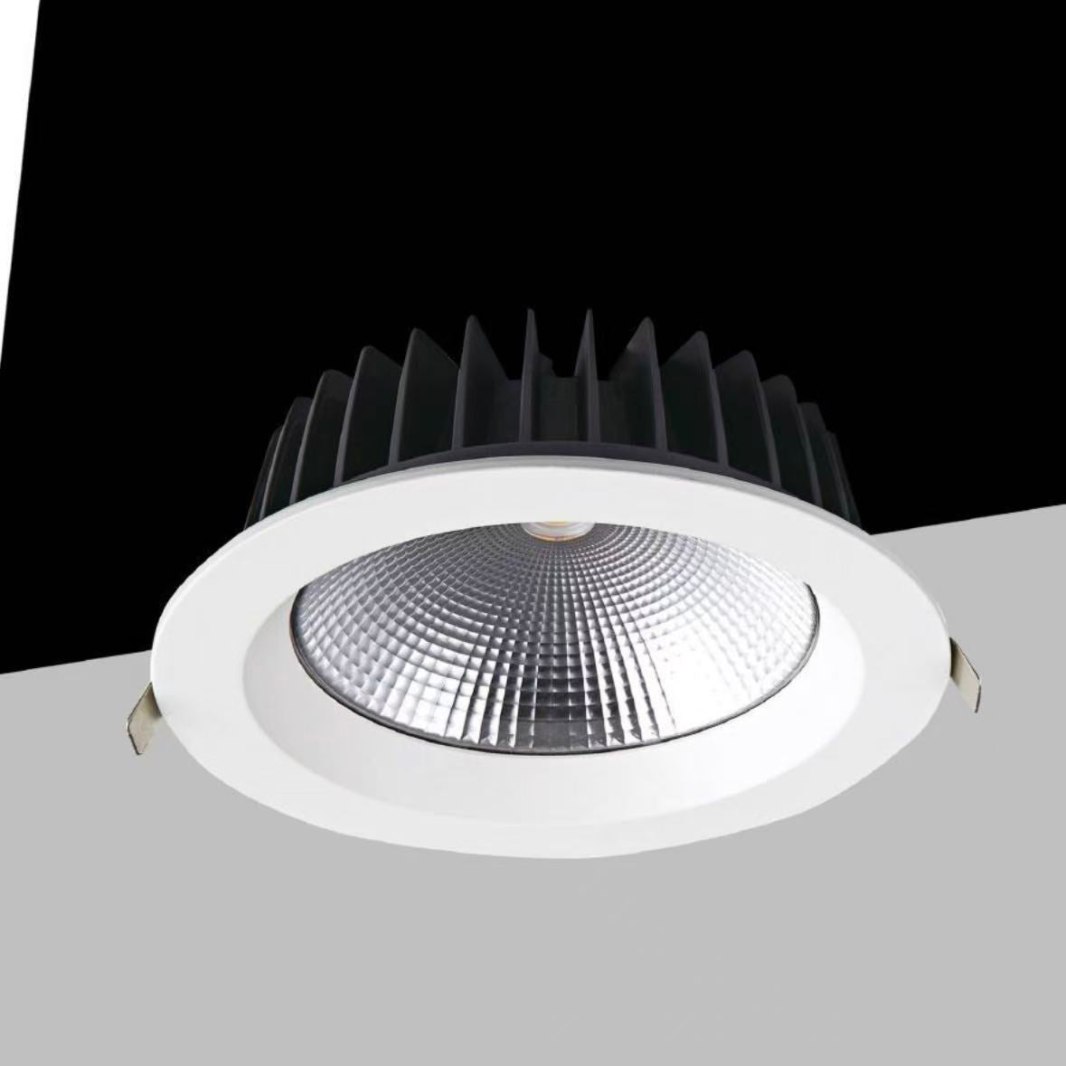 Faretto LED da Incasso 40W 4350LM, Downlight LED Rotondo da Soffitto Ø230mm, CRI>90, Fascio 90°, Bianco e Nero, Luce Naturale 4000K, IP20, TD08K40-N