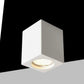 Portafaretto in Gesso da Soffitto GU10, Faretto Quadrato Bianco Verniciabile, Design Moderno, IP20, Senza Lampadina GS-C90-Q