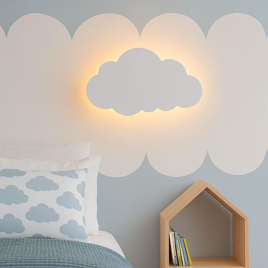 TEKHOME Applique da muro LED 9W design nuvola, luce regolabile 3000K-6500K, lampada da parete per camera da letto bambini soggiorno AQ28-B3C