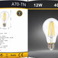 Lampadine LED E27 A70 12W, Confezione da 5 Pezzi, 1500LM, Luce 3000K/4000K/6500K, Vetro Trasparente, Illuminazione a 360°, Basso Consumo Energetico, Non Dimmerabile, Modello A70-T