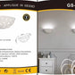 TEKHONE Applique in Gesso da Parete Moderna, Luce Indiretta Decorativa, Verniciabile, Attacco R7S, Bianco per Soggiorno Camera da Letto Corridoio – GS-E61
