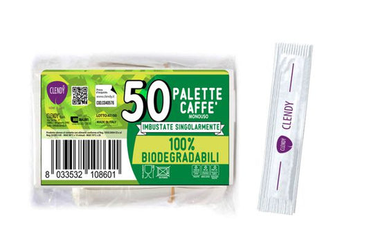 Palettine caffe' legno 50pz monouso singoli
