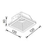 Portafaretto in Gesso da Incasso Quadrato GU10 – Verniciabile, Per Cartongesso, 120×120 mm, Bianco – Senza Lampadina GS-19