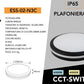 Plafoniera LED IP65 29W CCT 3000K-4000K-6500K Ø235mm, Lampada da Soffitto per Interno/Esterno, Ultra Luminosa 3940LM, Colore Nero/Bianco, ESS-02
