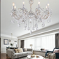 TEKHOME Lampadario Sospeso di Lusso con 8 Luci, Vetro e Finitura Oro, Attacco E14, 40W Max per Lampada, per Grandi Interni, Dimensioni 68x68cm (Lampadine Non Incluse) A01-8