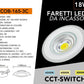 Faretto LED da Incasso Rotondo COB 18W 1690LM, 3 Temperature Colore Selezionabili 3000K 4000K 6500K, Ø200mm, Foro Ø165mm, Fascio 120°, CRI≥80, IP20, 1 Pezzo, COB-165-3C