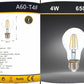 Lampadine LED E27 A60 4W, Confezione da 5 Pezzi, 440LM, 3000K/4000K/6500K, Lampadine in Vetro Trasparente, Luce a 360°, Basso Consumo Energetico, Modello A60-T4