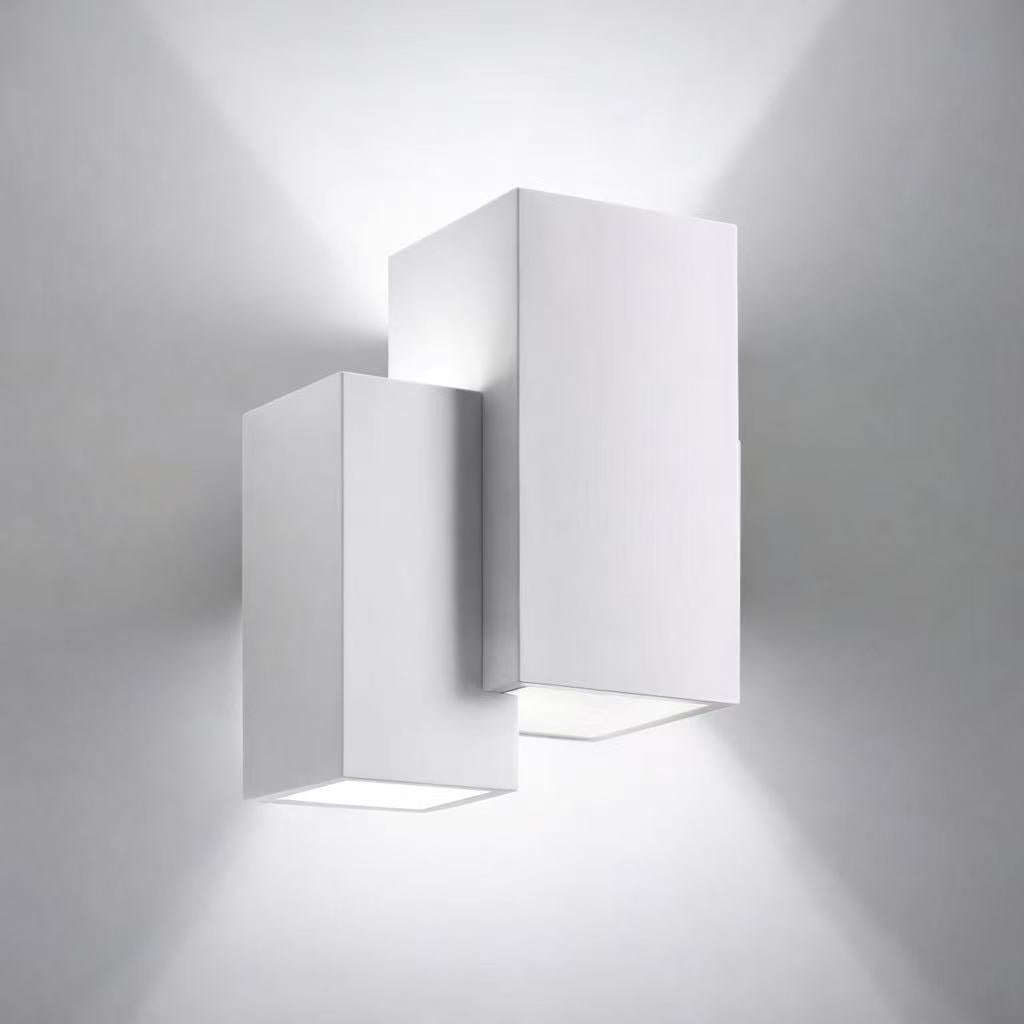 TEKHONE Applique da Parete in Gesso Bianco – Lampada da Muro Moderna Verniciabile, Attacco G9, Illuminazione Up & Down per Interni – GS-E39