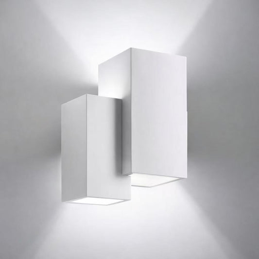 TEKHONE Applique da Parete in Gesso Bianco – Lampada da Muro Moderna Verniciabile, Attacco G9, Illuminazione Up & Down per Interni – GS-E39
