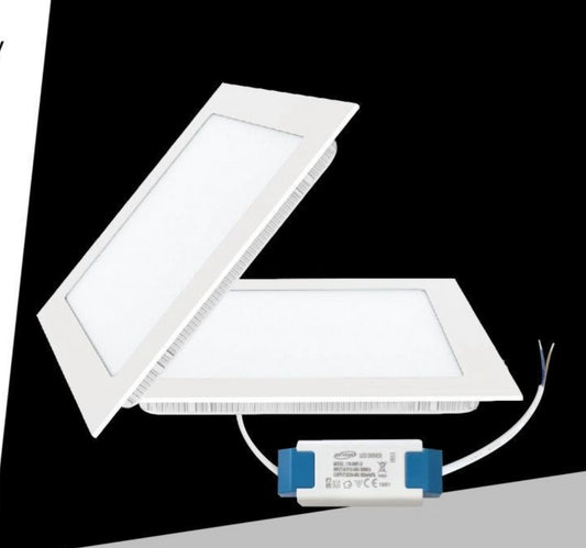 Faretto LED da Incasso Quadrato 18W 1800LM, 3 Colori Selezionabili 3000K 4000K 6500K, Pannello LED Ultrasottile 225x225mm, Foro 205x205mm, Fascio 120°, CRI≥80, 1 Pezzo, P-205A-Q3C