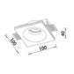 Portafaretto in Gesso da Incasso Quadrato per Cartongesso, Attacco GU10, Verniciabile, Bianco, Foro 105×105 mm GS-14