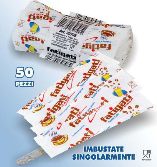 Palettine caffe' plastica Fatigati 50pz monouso singoli