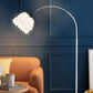 LAMPADA DA TERRA AD ARCO MODERNO CON PIUME MODELLO ANGELO D26